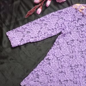 Lavander Lace Detailed Top (See-through)