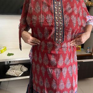 Maroon Kurta Set With Sharara