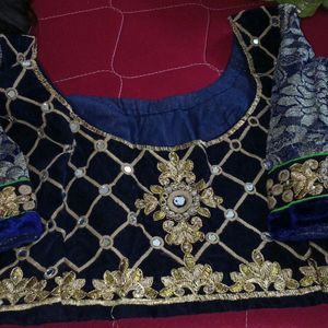 Velvet Desiner Blouse Saree Georgette