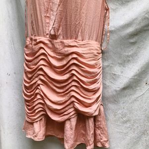 I. PEACH CUTE RUFFLE DRESS