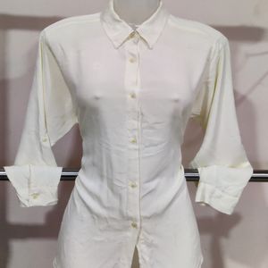 Women Formal Off White Shirt