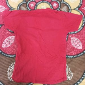 Men Casual Red Colour T-shirt