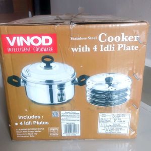 "New" VINOD INDUCTION IDLI COOKER With 4 Idl Plate