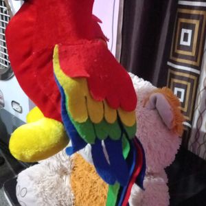 Combo Of Kids Soft Toy Teddy And Hanging Parrot