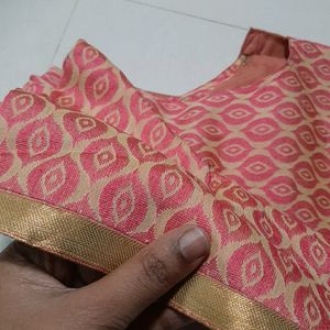 Cotton Rose Pink Stiched Blouse Party Wear