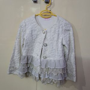 White Embroidery and Lace Jacket