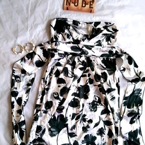 Beautiful Black And White Flower Print Dress