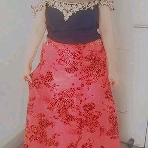 ♥️ Stylish Crop Top With Skirt And Duppata ♥️