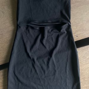 Black V Neck Mini Dress
