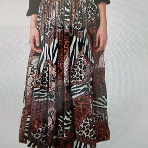 STYLESTONE pleated Snake Print Maxi Skirt