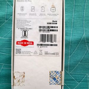 Only Box Of Redmi 6 Pro Mobile