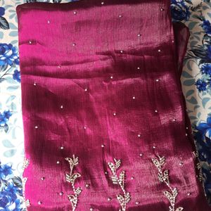 Tissue Silk Purple Saree