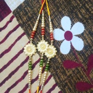 30 Rakhis Red And Green Beads Rakhi