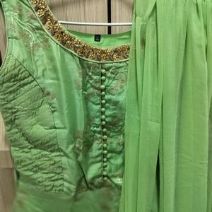 Green Gown With Dupatta