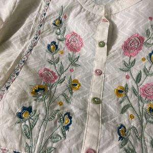 Cotton Embroidery Work Suit