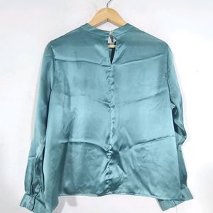 Tokyo Talkies Sea Green Satin Top ( Women)