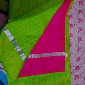 Parrot Green Saree