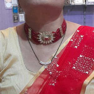 Red Kundan Chokar Nack Pec.