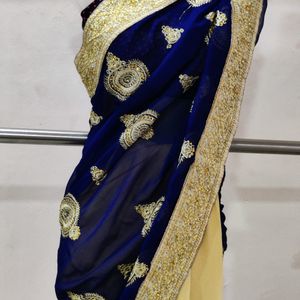 Full Ambroidery & Stone Work Saree 💜