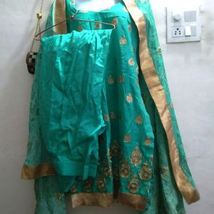 Stiched Suit With Salwar And Embroidered Dupatta