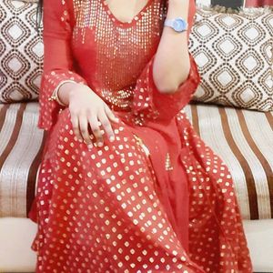 Red Anarkali  Dress