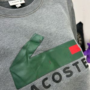 @lacoste grey printed sweatshirt