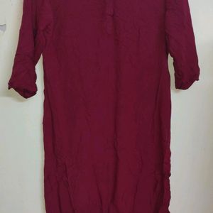 Maroon Plain Kurti