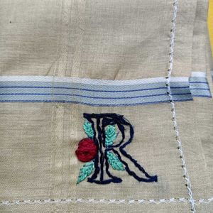 Customized Initial Embroidery On Handkerchief