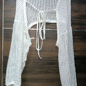 Crochet White Oultra Pullover