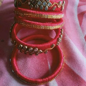 4 Set New Silk Thread Bangles Hand Made