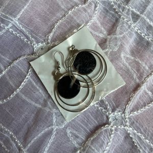 Black Silver Daily Wear Earrings