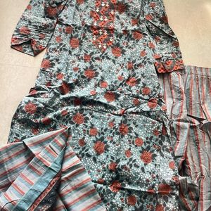 Floral Kurti Set with Dupatta