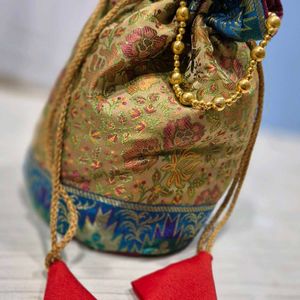 Handmade Banarasi Potli Style Handbag