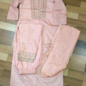 Partywear Kurti, Pant Dupatta Set