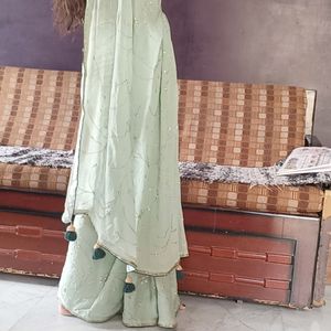 Designer Saree Light Parrot Green