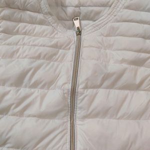 White Puffer Half Jacket