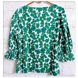 Green Floral Top