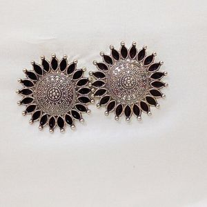 Black Flower Earrings