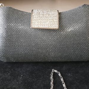 silver Clutch for party