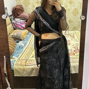 Black Lehenga Saree