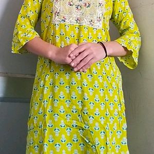 Yellow Straight Kurta