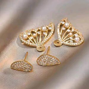 Pure925Silver 2in1 Butterfly Earring