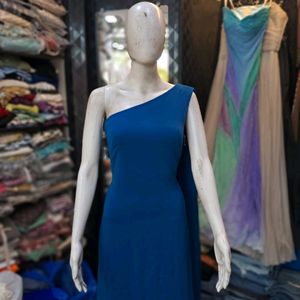 Blue One Shoulder Gown