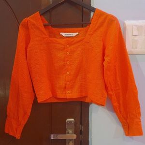 Coral Colour Crop Top 🪸