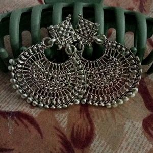 Silver Oxidised Jhumka