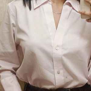 Korean White Cotton Classy Shirt