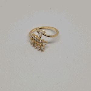 Leaf Design Ring, Anti-Tarnish Gold