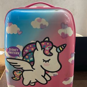 Unicorn Printed Trolly Bag Little Damge