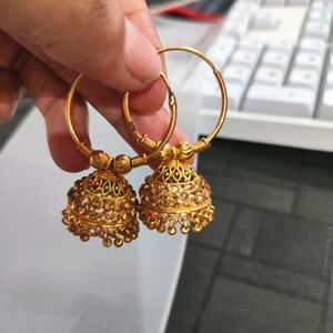 Combo Offer Golden Jhumka And pearl Jhumk