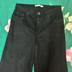 High Waisted Black Wide Leg Jeans